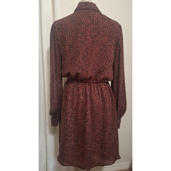 Cupcakes And Cashmere Sheryl Leopard Print Long Sleeve Minidress Sz M - Picture 4 of 15